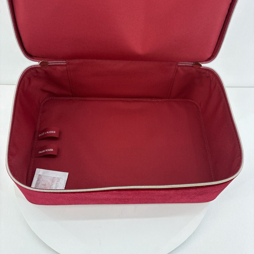 2024 Estee Lauder Red Velvet Limited Ed Holiday Beauty Box CASE ONLY‎ Bow Handle - Picture 6 of 9